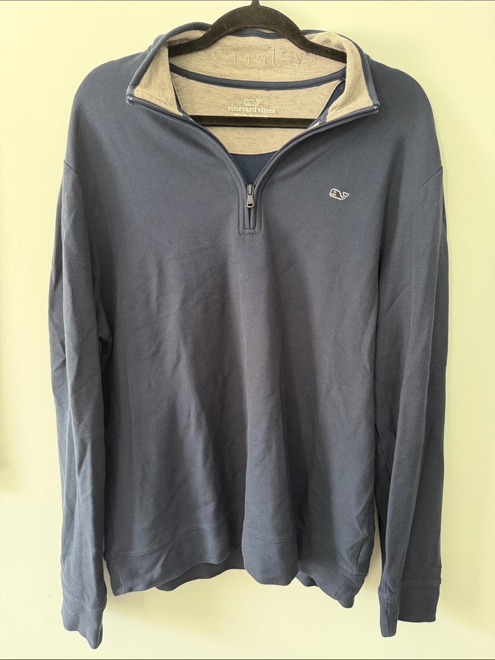 Vineyard Vines Men's Navy Half-Zip Pullover with Embroidered Whale